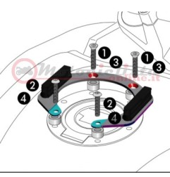 506003-6 Anello magnetico Tankring Lock-it per fissaggio borsa da serbatoio 6 Fori Hepco & Becker