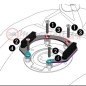506003-6 Anello magnetico Tankring Lock-it per fissaggio borsa da serbatoio 6 Fori Hepco & Becker