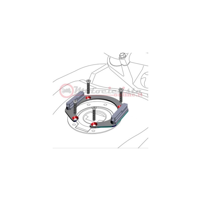 506011-7 Anello magnetico Tankring Lock-it Hepco & Becker per fissaggio borsa da serbatoio 7 Fori per KTM