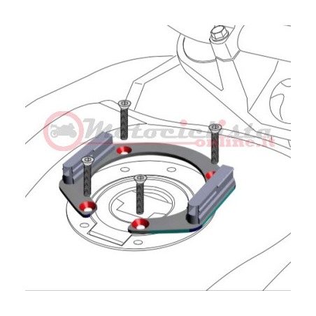 506011-7 Anello magnetico Tankring Lock-it Hepco & Becker per fissaggio borsa da serbatoio 7 Fori per KTM