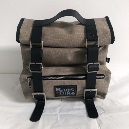 Bags&Bike SAHARA/G/T9 Borsa Laterale Sx Modello Sahara In Canvas Grigia Per Triumph Street Scrambler 900