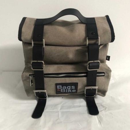 Bags&Bike SAHARA/G/V7/01 Coppia Di Borse Laterali Modello Sahara In Canvas Grigio Per Moto Guzzi V7 2021