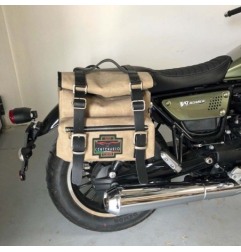 Bags&Bike SAHARA/G/V7/BR Coppia Di Borse Laterali Modello Sahara In Canvas Grigio Per Moto Guzzi Roamer