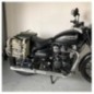 Bags&Bike SAHARA/MET Coppia Di Borse Laterali Modello Sahara In Canvas Grigio Per Meteor 350 Royal Enfield