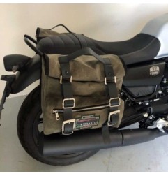 Bags&Bike SAHARA/V/V7/01-C Coppia Di Borse Laterali Modello Sahara Centenario In Canvas Verde Per Moto Guzzi V7 2021