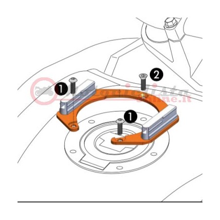 5060025 Anello magnetico Tankring Lock-it Hepco & Becker per fissaggio borsa da serbatoio 5 Fori Kawasaki-BMW