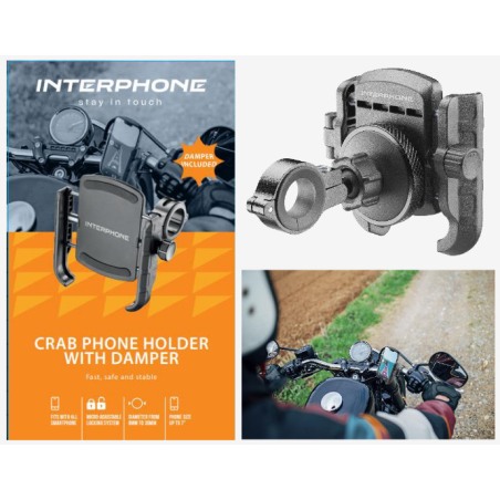 Interphone Crab Phone Holder with damper Supporto smartphone da moto