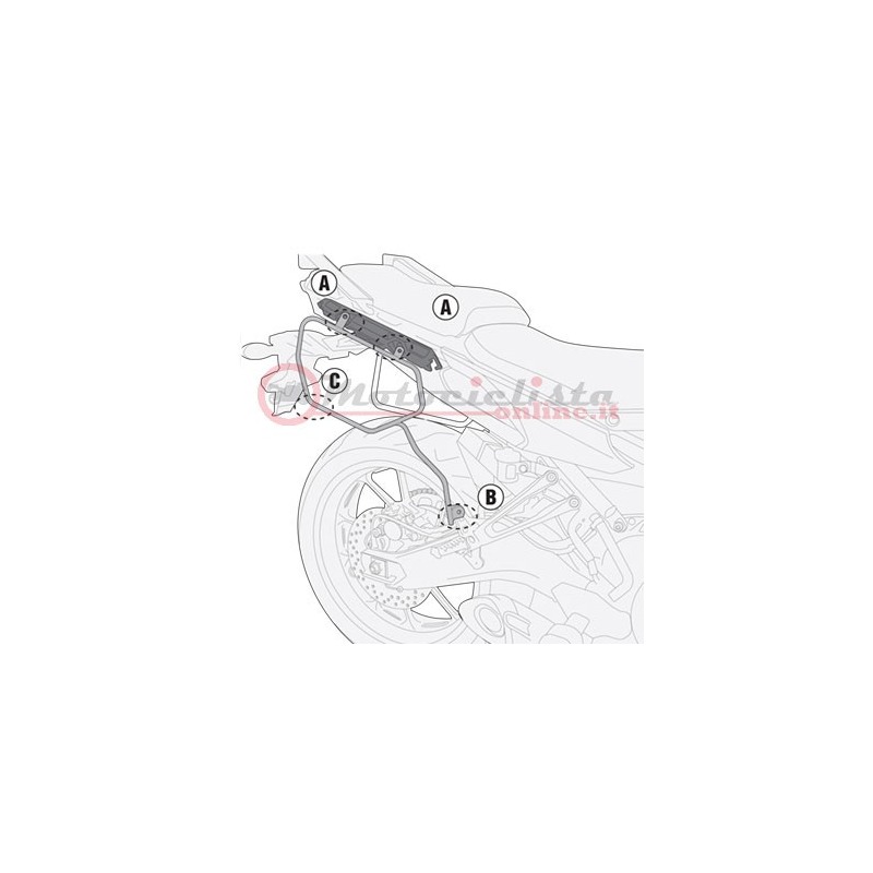 TE2122K Telai porta borse laterali morbide Kappa per Yamaha MT09 850 Tracer 2015