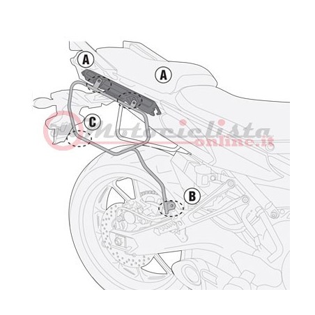 TE2122K Telai porta borse laterali morbide Kappa per Yamaha MT09 850 Tracer 2015