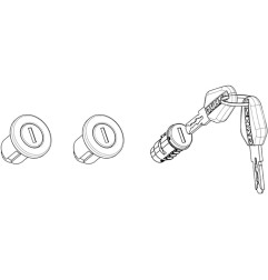 Shad 203134R 3 cilindretti serratura con unica chiave per Shad SH38X, SH35 e SH36