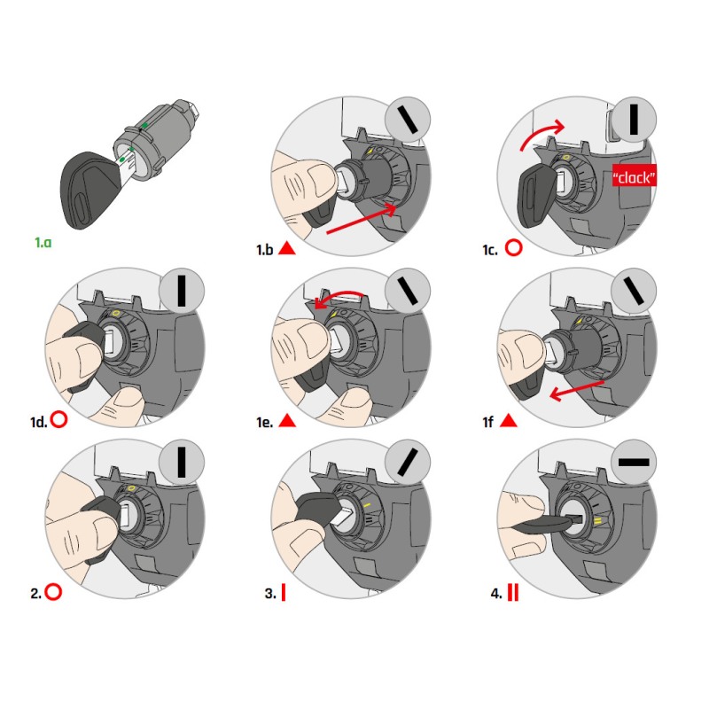 Serrure De Sécurité GIVI SL101 - Avec Manchon Et Plaquettes, Pour Top Case Ou Valises