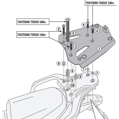 Givi SRA9650 attacco posteriore bauletto Kove 510X dal 2024