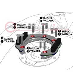 506009-7/8 Anello magnetico Tankring Lock-it Hepco & Becker per fissaggio borsa da serbatoio 7/8 Fori per Suzuki-Yamaha