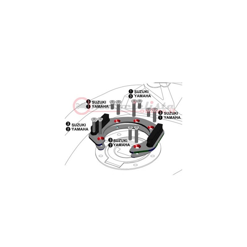 506009-7/8 Anello magnetico Tankring Lock-it Hepco & Becker per fissaggio borsa da serbatoio 7/8 Fori per Suzuki-Yamaha