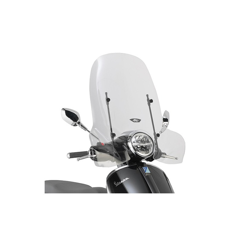 Parabrezza Visiera Per Piaggio Vespa Primavera 50 125 150 Dal 2015 – Cupolino Trasparente 50x69 Cm Con Kit Attacchi, A5608A