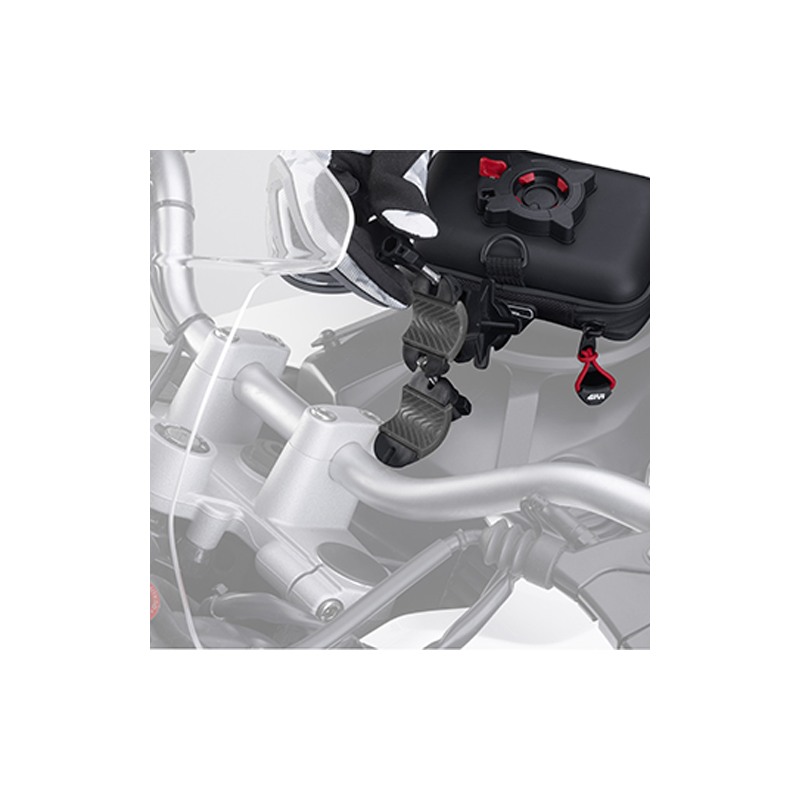 GIVI S954B Supporto Universale Per Smartphone O Navigatore, Adattabile A Tubolari Da 8 A 35 Mm Di Diametro