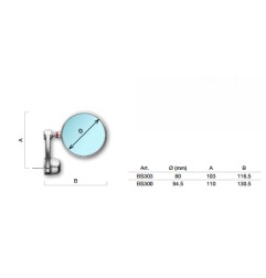 BS303 Specchio retrovisore Rizoma Spy-Arm 80mm