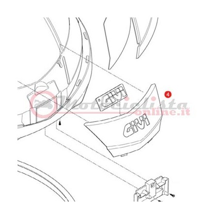 Z4200R Placca centrale completa Bauletto Givi Monokey V40