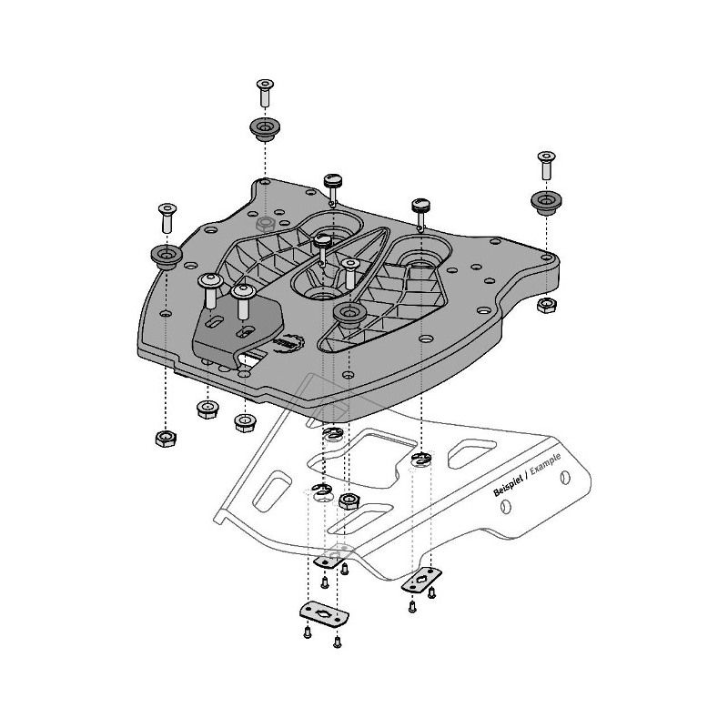 GPT.00.152.400 base per installare bauletti TRAX su piastra SW-motech Alurack