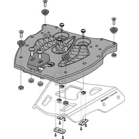 GPT.00.152.400 base per installare bauletti TRAX su piastra SW-motech Alurack