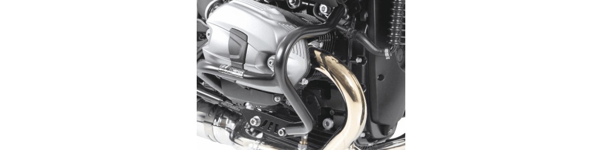 Protezioni motore per BMW R nineT. Tubolare in acciaio, copri testa