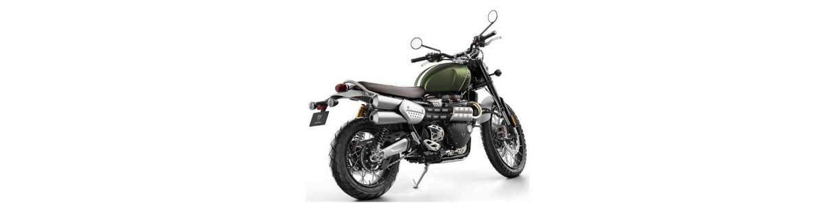 Accessori moto per Triumph Scrambler 1200. Cavalletto, paramani, borse